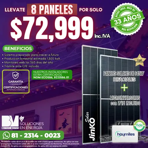 Promoción Septiembre 2026 - 10 Paneles por $94,999